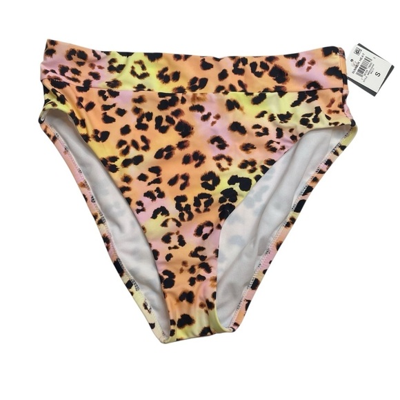 Bar III Banded Ring Bikini Top & High-Rise Bikini Bottoms Summer Heat Animal New - Picture 8 of 11